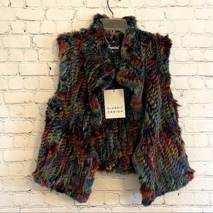 Multi Colored Rabbit Fur Vest